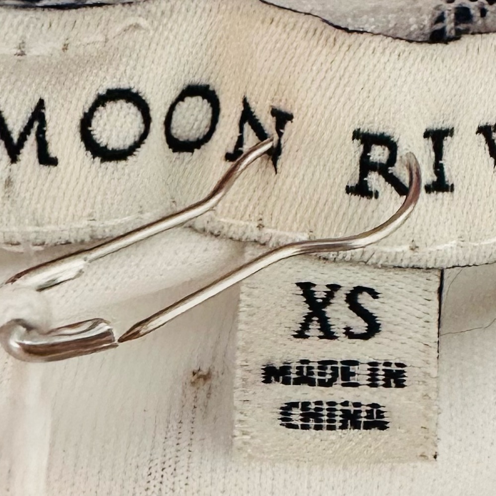 Tuckernuck’s Moon River Nautical Puff Sleeve Midi Dress XS 100% Cotton - Picture 8 of 11